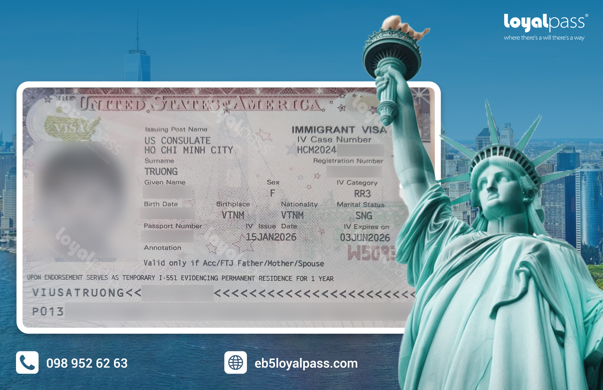 Ch&uacute;c mừng kh&aacute;ch h&agrave;ng Loyalpass phỏng vấn th&agrave;nh c&ocirc;ng v&agrave; nhận 8 visa định cư Mỹ trong dự &aacute;n One&Only (Rural)&nbsp;