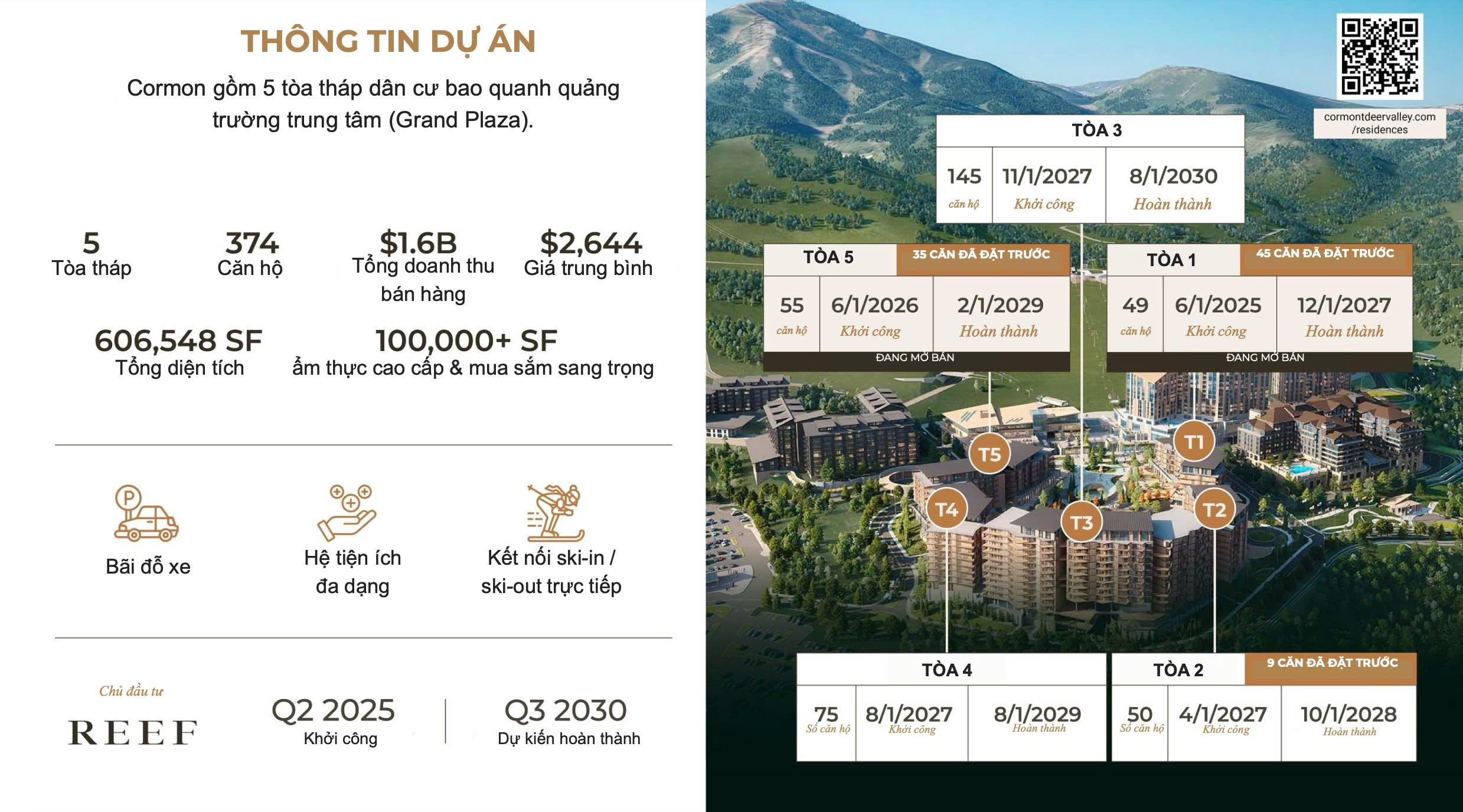 dự án ưu tiên Cormont Deer Valley - Trung tâm vùng EB5 United dự án ưu tiên Cormont Deer Valley - Trung tâm vùng EB5 United